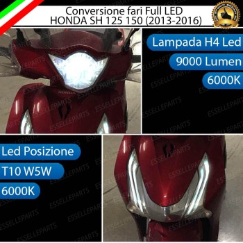 Conversione Fari Full LED per HONDA SH 150 (2013-2016) i ABS Lampade 6000K Bianco Ghiaccio