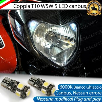 Coppia Lampade di Posizione LED T10 W5W per DUCATI Hypermotard 1100 2010-2012 EVO SP