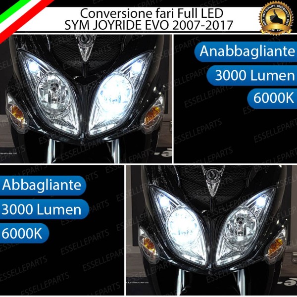 Conversione Fari Full LED per SYM Joyride 200 (2007-2017) EVO Lampade 6000K Bianco Ghiaccio