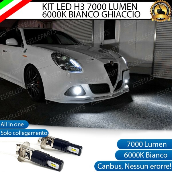 Kit Full LED H3 Slim Per Alfa Giulietta Dal 2014 Fendinebbia 7000 Lumen 6000K