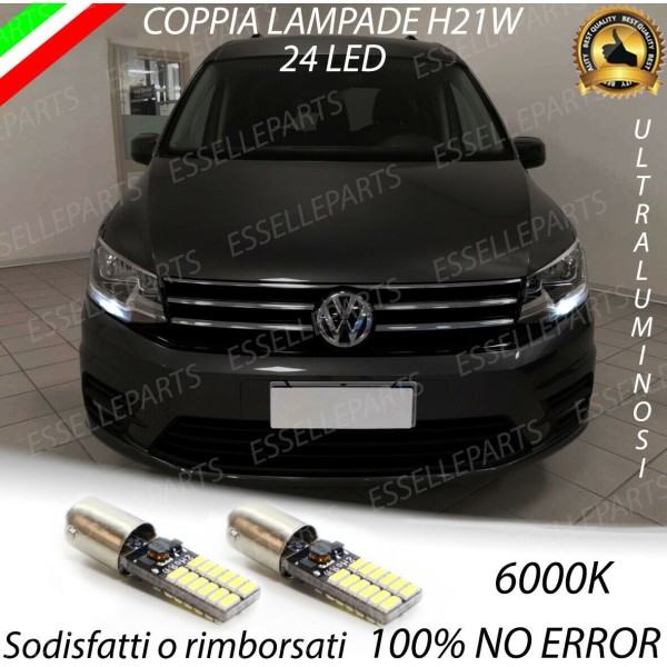 Coppia Luci diurne H21W da 24 LED VW CADDY MK4 con fari a parabola doppia