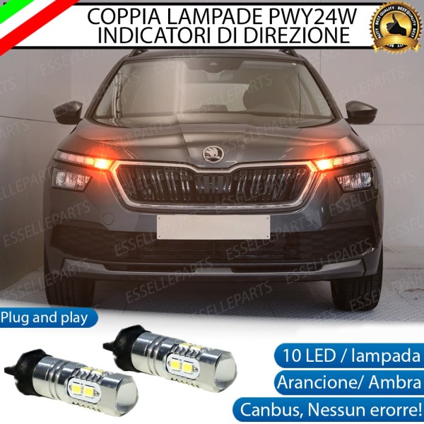 Lampada PWY24W Canbus ARANCIONE FRECCE Luce AMBRA SKODA KAMIQ