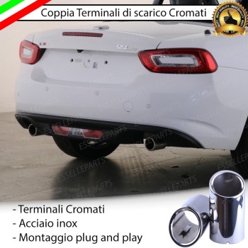 Terminale di scarico cromato MARMITTA FINALINO CROMATO INOX FIAT 124 SPIDER Terminale di scarico cromato MARMITTA FINALINO CROMATO INOX FIAT 124 SPIDER