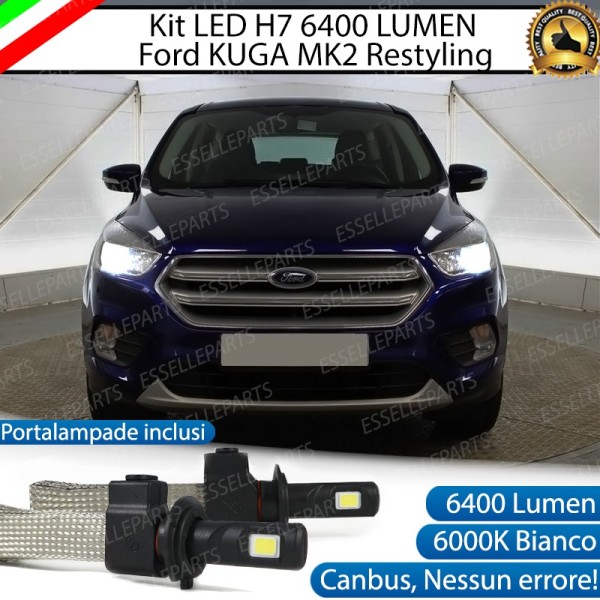 Kit Full LED H7 6400 LUMEN 6000K FORD KUGA 2 RESTYLING fari a parabola