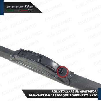 Kit Spazzole Tergicristallo Anteriori Flat Per Fiat 500 312 600+350 +  Adattatori
