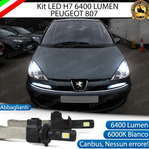 Kit Full LED H7 6400 LUMEN Abbaglianti PEUGEOT 807