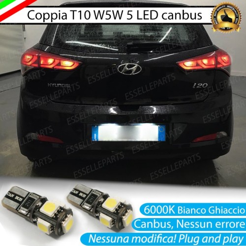 Luci Targa 5 LED Per Hyundai I20 MK2 Canbus 6000K Bianco