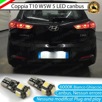Luci Targa 5 LED Per Hyundai I20 MK2 Canbus 6000K Bianco