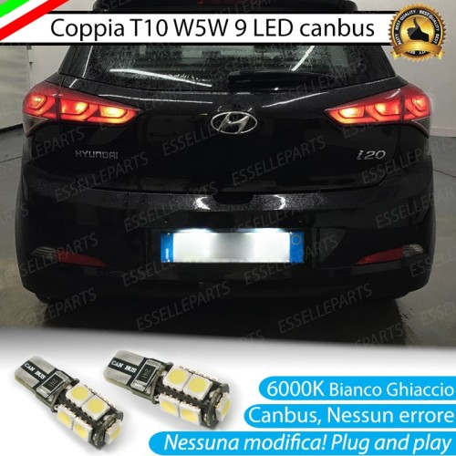 Luci Targa 9 LED per Hyundai I20 MK2 Canbus 6000K Bianco