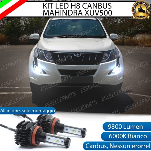 Kit Full LED H8 9800 Lumen 6000K bianco Fendinebbia per MAHINDRA XUV500 Restyling