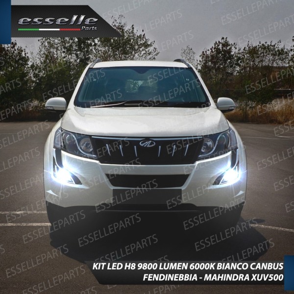 Kit Full LED H8 9800 Lumen 6000K bianco Fendinebbia per MAHINDRA XUV500 Restyling