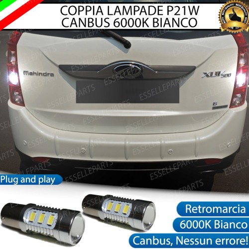 Coppia Lampade 15 LED Retromarcia Canbus 6000K con lente MAHINDRA XUV500 RESTYLING