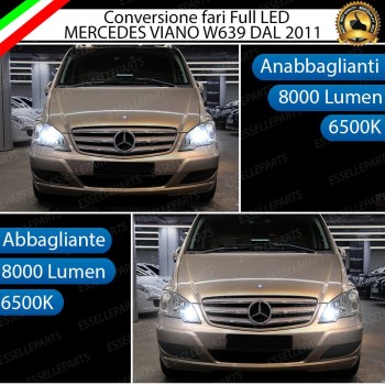 Conversione Fari Full LED 6000K bianco Mercedes Viano W639 Restyling Dal 2010