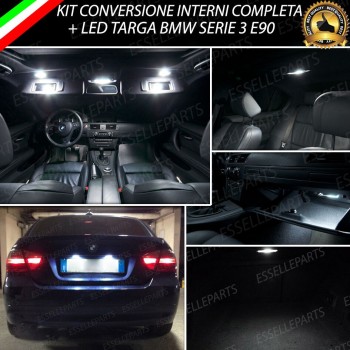 Kit LED interni + Luci targa LED 6000K Luce Bianca Canbus Bmw Serie 3 E90 Berlina