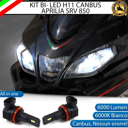 KIT FULL LED H11 per APRILIA SRV 850 2011-2016 6000K Canbus