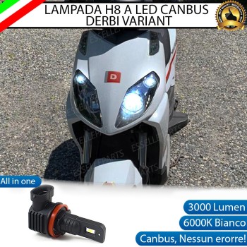 Lampada H8 LED per DERBI Variant 50 2010-2017 Canbus 6000K