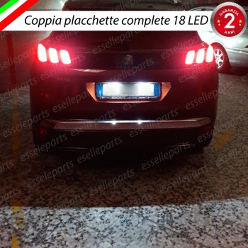 Placchette Luci Targa Led PEUGEOT 3008 II canbus 6000k placchetta