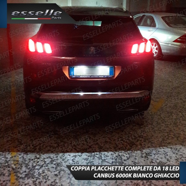 Placchette Luci Targa Led PEUGEOT 3008 II canbus 6000k placchetta