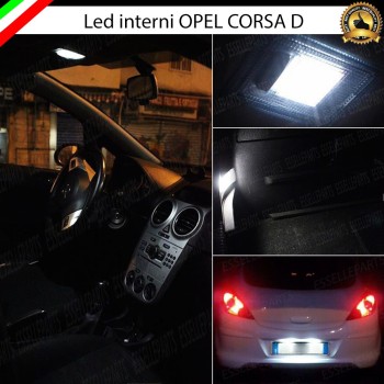 Kit LED interni + Luci targa LED 6000K Bianco Canbus Opel Corsa D con singolo punto luce Kit LED interni + Luci targa LED 6000K Bianco Canbus Opel Corsa D con singolo punto luce