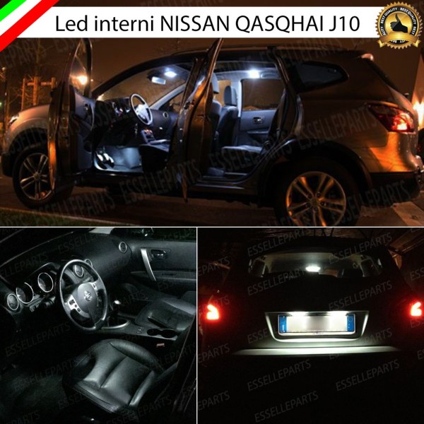 Kit LED interni Luci targa LED 6000K Canbus Nissan Qashqai J10 con Tetto Panoramico