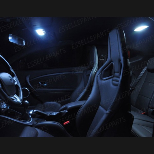 Kit LED Interni + Targa 6000K bianco ghiaccio Canbus Renault Megane MK3 3 porte
