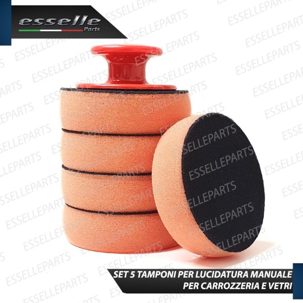 SET 5 TAMPONI PER LUCIDATURA CARROZZERIA MANUALE DIAMETRO 85MM ERGONOMICO per BUELL