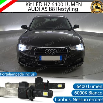 Kit Full LED H7 6400 Lumen 6000K bianco Anabbaglianti AUDI A5 B8