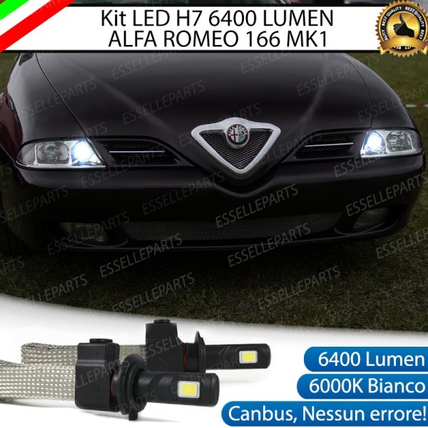 Kit Full LED H7 6400 Lumen 6000K bianco Anabbaglianti ALFA ROMEO 166