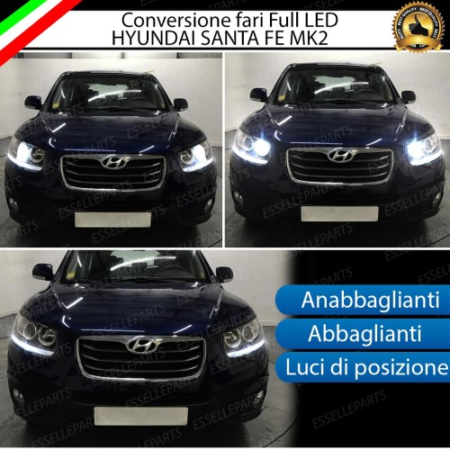 Conversione Fari Full LED per Hyundai Santa Fe MK2 6000K Bianco Ghiaccio Canbus