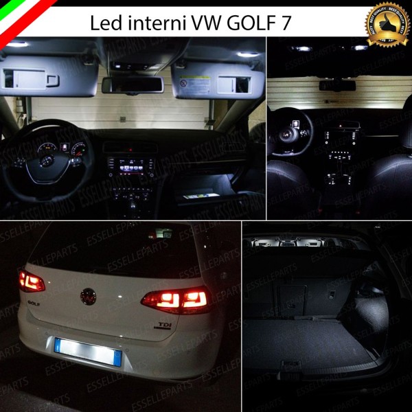 Kit LED interni + Luci targa LED 6000K Canbus VW Golf MK7 RESTYLING con interni alogeni