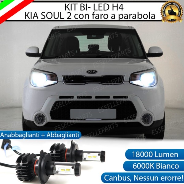 Kit Full LED H4 18000 LUMEN 6000K bianco per KIA SOUL 2 con fari a parabola