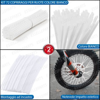 Kit Cover Copri Raggi di colore BIANCO Specifico per  moto,motorini,scooter,quad SUZUKI