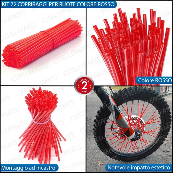 Kit Cover - ROSSO - Raggi in ABS per moto,motorini,scooter CAGIVA
