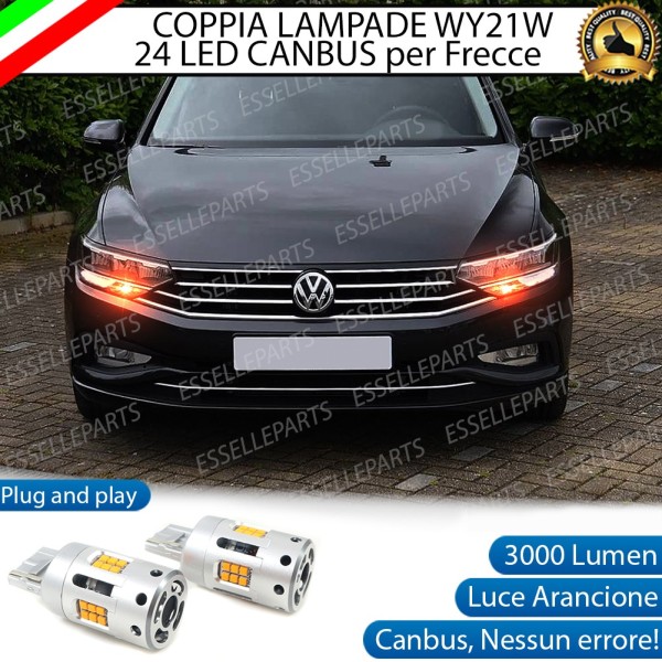 Coppia Frecce Anteriori WY21W T20 24 LED Canbus 3.0 PER VW PASSAT B8 RESTYLING