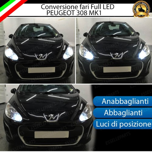 Conversione Fari Full LED per Peugeot 308 308 CC 6000K Bianco Ghiaccio Canbus