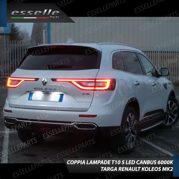 Luci Targa 5 LED Per Renault Koleos MK2 Canbus 6000K Bianco