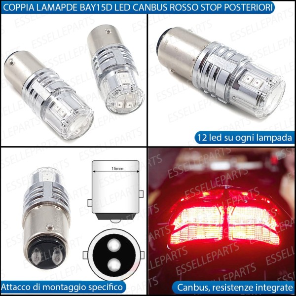 Coppia Lampade LED BAY15D Stop / Posizione Posteriori per HONDA Forza 125 2021 ABS