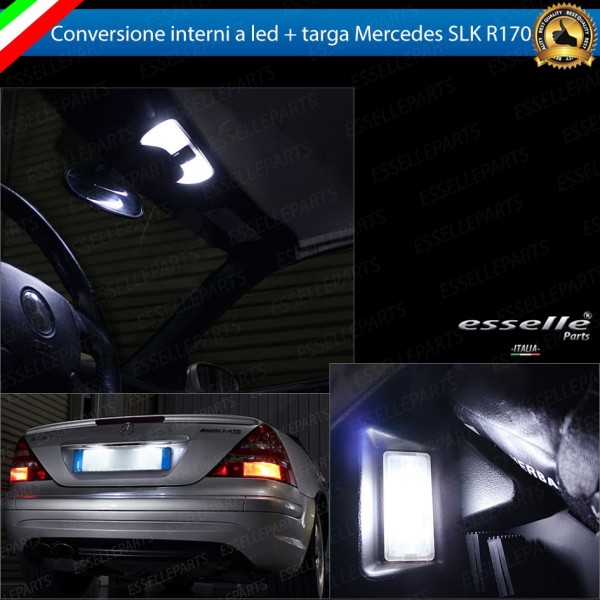 Kit LED Interni + Targa 6000K Bianco Canbus per Mercedes SLK R170 Dal 2001