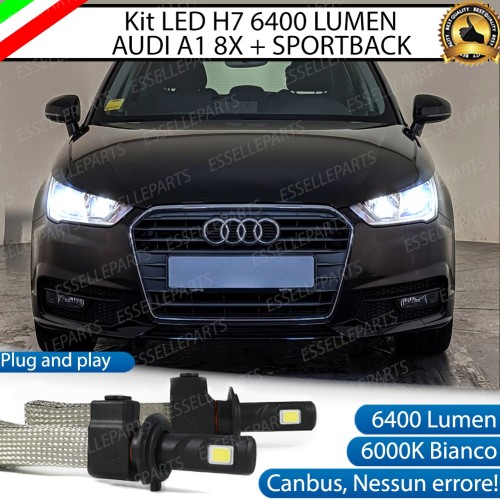 Kit Full LED H7 6400 Lumen 6000K bianco Anabbaglianti AUDI A1 dal 2015 RESTYLING