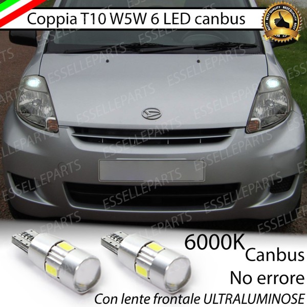 Coppia Lampade T10 W5W LED canbus con lente frontale per luci di posizione per DAIHATSU SIRION