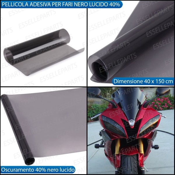 Pellicola Adesiva Nero Lucido Fume' per moto,motorini,scooter KYMCO