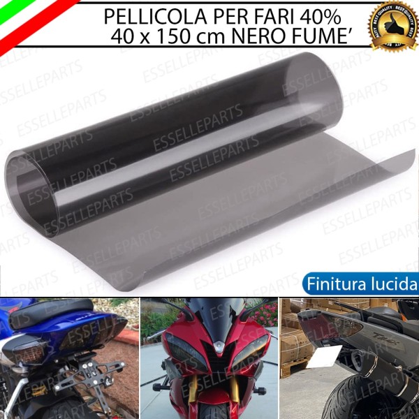 Pellicola Adesiva Nero Lucido Fume' 40 X 150 Cm Oscuramento Fari 40% per moto,motorini,scooter TRIUMPH