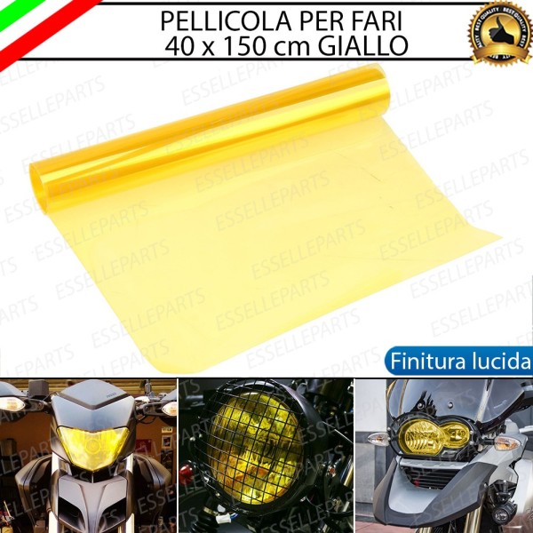 Pellicola Adesiva Giallo Lucido 40 X 150 Cm per Fari moto,motorini,scooter PEUGEOT