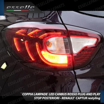 Coppia Lampade LED P21W Stop Posteriori per RENAULT CAPTUR MK1 RESTYLING