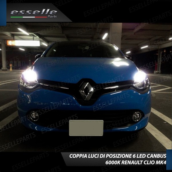 Coppia luci di posizione T10 W5W 6 LED canbus 6000K Bianco Renault Clio 4