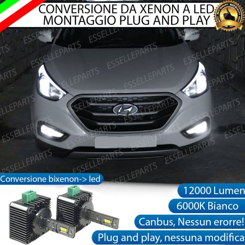 Coppia Lampade D3S Led Da Xenon A Led 12000 Lumen 6000K HYUNDAI IX35 dal 2014 in poi