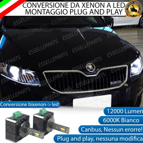Coppia Lampade D3S Led Da Xenon A Led 12000 Lumen 6000K SKODA Superb 3