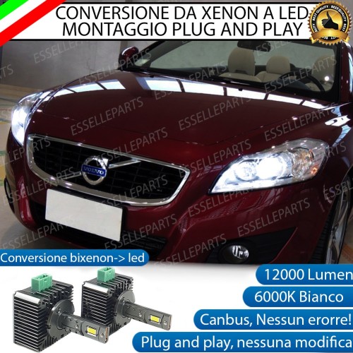 Conversione D3S Led Da Xenon A Led 12000 Lumen 6000K VOLVO C70 II dal 2010 in poi