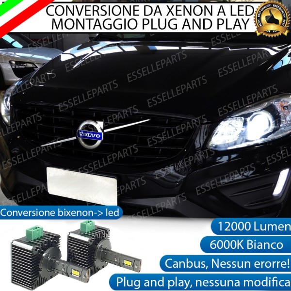Coppia Lampade D3S Led Da Xenon A Led 12000 Lumen 6000K VOLVO XC60 dal 2014 in poi