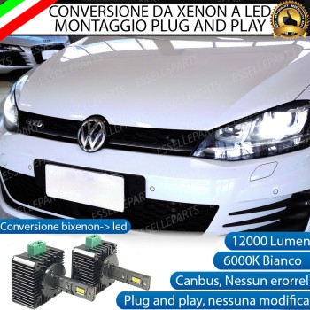 Coppia Lampade D3S Led Da Xenon A Led 12000 Lumen 6000K VOLKSWAGEN Golf 7